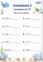 Vorschau - Arbeitsblätter - Tauschaufgaben bis 10 | Mathematik Klasse 1 | 7 Arbeitsblätter als PDF - Seite 3