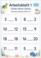 Vorschau - Arbeitsblätter - Größer kleiner gleich bis 20 Klasse 1 | Mathematik | 5 Arbeitsblätter als PDF - Seite 1