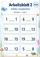 Vorschau - Arbeitsblätter - Größer kleiner gleich bis 20 Klasse 1 | Mathematik | 5 Arbeitsblätter als PDF - Seite 2