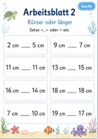 Vorschau - Arbeitsblätter - Längen vergleichen | Mathematik Klasse 1 | 5 Arbeitsblätter als PDF - Seite 2