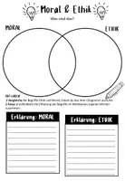 Vorschau - Arbeitsblätter - Ethik und Moral / Definition / Werte und Normen / Philosophie / - Deckblatt