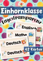 Vorschau - Präsentationen/Tafelbilder - Einhornklasse - Tagestransparenz (Klassentier) - Deckblatt
