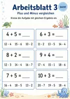 Vorschau - Arbeitsblätter - Gleiche Ergebnisse finden bis 20 | Mathematik Klasse 1 | 5 Arbeitsblätter als PDF - Seite 3