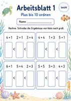 Vorschau - Arbeitsblätter - Aufgaben nach Ergebnis ordnen bis 20 | Mathematik Klasse 1 | 5 Arbeitsblätter als PDF - Seite 1