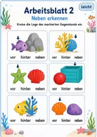 Vorschau - Arbeitsblätter - Lage im Raum vor hinter neben | Mathematik Klasse 1 | 5 Arbeitsblätter als PDF - Seite 2