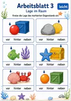 Vorschau - Arbeitsblätter - Lage im Raum vor hinter neben | Mathematik Klasse 1 | 5 Arbeitsblätter als PDF - Seite 3