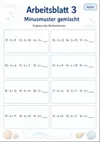 Vorschau - Arbeitsblätter - Rechenmuster Minus bis 20 | Mathematik Klasse 1 | 5 Arbeitsblätter als PDF - Seite 3
