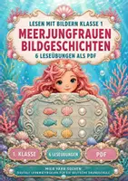 Vorschau - Arbeitsblätter - Lesen mit Bildern Klasse 1 – Meerjungfrauen-Bildgeschichten | Deutsch Klasse 1 | 6 Leseübungen als PDF - Deckblatt
