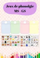 Aperçu - Jeux - Jeux de phonologie MS - GS (rimes, syllabes) - Page de couverture