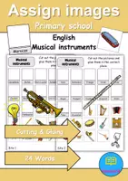 Vorschau - Arbeitsblätter - Assign images / Bilder zuordnen: Musikinstrumente / musical instruments - Englisch - Deckblatt
