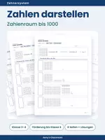 Vorschau - Arbeitsblätter - Stellenwertsystem: Zahlen darstellen bis 1000 – Dienes-Material - Deckblatt