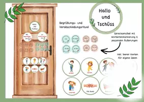 Vorschau - Bildkarten - Begrüßung: Sprachsensible Aushängekarten - Deckblatt