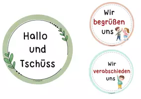 Vorschau - Bildkarten - Begrüßung: Sprachsensible Aushängekarten - Seite 1