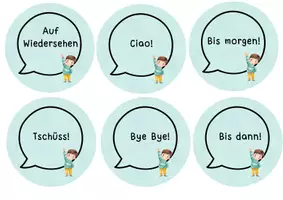 Vorschau - Bildkarten - Begrüßung: Sprachsensible Aushängekarten - Seite 2