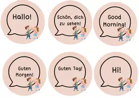 Vorschau - Bildkarten - Begrüßung: Sprachsensible Aushängekarten - Seite 3