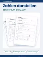 Vorschau - Arbeitsblätter - Stellenwertsystem: Zahlen darstellen bis 10.000 – Dienes-Material - Deckblatt