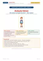 Vorschau - Arbeitsblätter - Anlaute hören: Schulstart Klasse 1 - Deckblatt