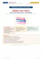 Vorschau - Arbeitsblätter - Zahlen 1-6: Schulstart in Klasse 1 - Deckblatt
