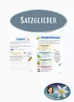 Vorschau - Arbeitsblätter - Satzglieder - Deckblatt