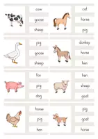 Vorschau - Spiele - Englische Klammerkarten - Farm Animals - Seite 3