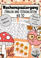 Vorschau - Arbeitsblätter - Rechenspaziergang: Klasse 1 Mathe. Zählen und Strichliste. Herbst - Deckblatt