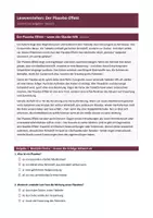 Vorschau - Stundenentwürfe - Leseverstehen Sachtext „Der Placebo-Effekt" - Seite 1