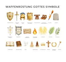 Vorschau - Bildkarten - Waffenrüstung Gottes Clipart, Christliche Symbole, Bibel-Requisiten, Schild des Glaubens, Epheser 6 - Seite 1