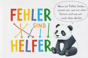 Vorschau - Mal- und Bastelvorlagen - Fehler sind Helfer Pandaklasse | Panda - Seite 1