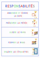 Aperçu - Apprentissages en autonomie - Affichage responsabilités de la classe - AMA la girafe - Page de couverture