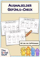 Vorschau - Arbeitsblätter - Gefühls-Check: Ausmalbilder mit den Gefühlswesen / Soziales Lernen / Gefühle // kostenlos - Deckblatt