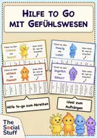 Vorschau - Mal- und Bastelvorlagen - Hilfe to go mit den Gefühlswesen: 9 Ideen zum Abreißen bei Freude, Wut, Trauer und Angst / Classroom Management / Gefühle / Soziales Lernen - Deckblatt