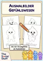 Vorschau - Mal- und Bastelvorlagen - Ausmalbilder zu den Gefühlswesen / Grundgefühle // kostenlos - Deckblatt