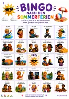 Vorschau - Arbeitsblätter - Bingospiel nach den Sommerferien - Deckblatt