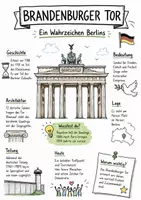Vorschau - Arbeitsblätter - Lernposter + Arbeitsblätter zum Thema "Brandenburger Tor" + Lösung & MP3 + Infografik - Deckblatt