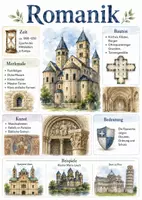 Vorschau - Arbeitsblätter - Lernplakat + Arbeitsblätter zum Thema "Romanik" + Lösung & MP3 + Mindmap + Infografik - Deckblatt