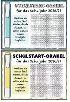 Vorschau - Mal- und Bastelvorlagen - Orakel für den Schulstart / Schulanfang - mit und ohne Textmarker - Seite 1