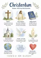 Vorschau - Arbeitsblätter - Lernposter + Arbeitsblätter zum Thema "Christentum" + Lösung & MP3 + Mindmap + Infografiken - Deckblatt