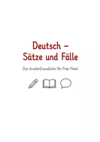 Vorschau - Arbeitsblätter - Vertretungsstunde Deutsch Klasse 4 – Grammatik: Die vier Fälle & Satzglieder - Seite 1