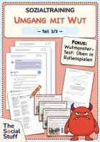 Vorschau - Stundenentwürfe - Soziales Lernen: Sozialtraining "Umgang mit Wut" - Teil 3 (Doppelstunde) / Üben im Rollenspiel / Klasse 2 & 3 - Deckblatt