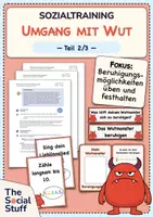 Vorschau - Stundenentwürfe - Soziales Lernen: Sozialtraining "Umgang mit Wut" - Teil 2 (Doppelstunde) / Beruhigungsmöglichkeiten üben & festhalten / Klasse 2 & 3 - Deckblatt