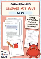 Vorschau - Stundenentwürfe - Soziales Lernen: Sozialtraining "Umgang mit Wut" - Teil 1 (Doppelstunde) / Wutmonster malen & Eigenschaften erkennen / Klasse 2 & 3 - Deckblatt