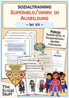 Vorschau - Stundenentwürfe - Soziales Lernen: Sozialtraining "Superhelden in Ausbildung" - Teil 3 (Doppelstunde) / Teambuilding / Klassengemeinschaft stärken / Klasse 2-4 / Schuljahresbeginn - Deckblatt