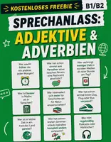Vorschau - Arbeitsblätter - Freebie: Sprechanlass „Find someone who...“ – Adjektive, Adverben & Vergleiche (Sek I, B1/B2) - Deckblatt