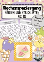 Vorschau - Stationenlernen - Rechenspaziergang: Klasse 1 Mathe. Zählen und Strichlisten. - Deckblatt