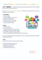 Aperçu - Feuilles d'exercices - Les mots caméléons - Page 1
