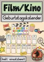 Vorschau - Mal- und Bastelvorlagen - Materialpaket, Geburtstagskalender, Klassenraum, Türplakat - Seite 1