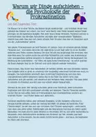 Vorschau - Stundenentwürfe - Leseverstehen Sachtext „Warum wir Dinge aufschieben – Prokrastination" - Seite 1