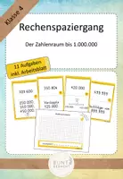 Vorschau - Stationenlernen - Rechenspaziergang Rechnen im ZR bis 1.000.000 - Deckblatt