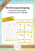 Vorschau - Stationenlernen - Rechenspaziergang schriftlich multiplizieren - Deckblatt