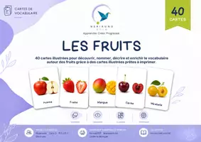 Aperçu - Cartes / Images - Les fruits – 40 cartes de vocabulaire illustrées – Maternelle - Page 1